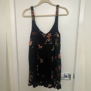 Tobi Black Floral Print Mini Dress